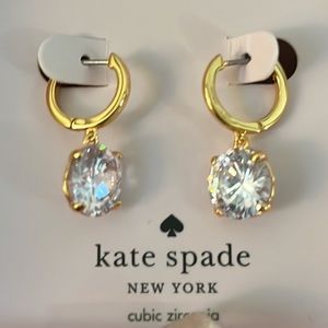 Kate Spade Sparkling Cubic Zirconia Drop Huggie Earrings